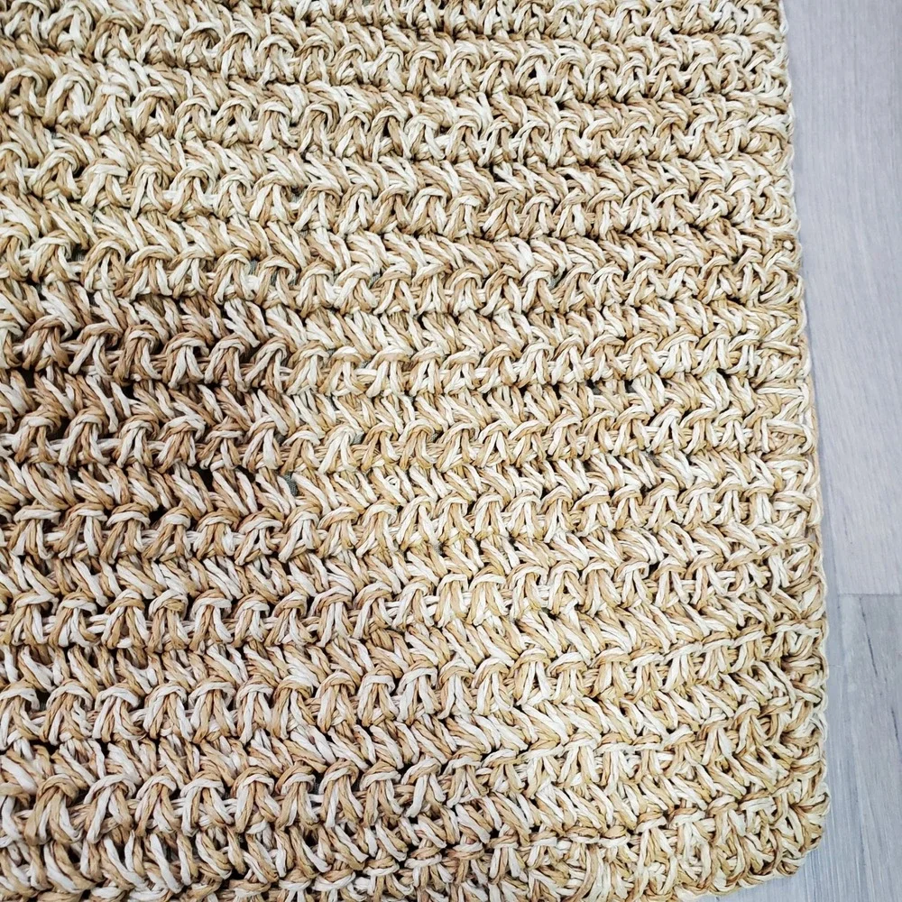 Pottery Barn Pillow Cover   24x24 Tan Excellent Woven Paper Straw Textured